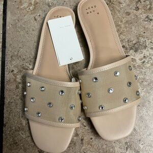 Nude rhinestone sandals